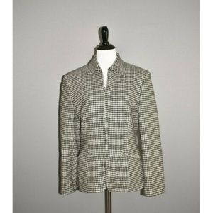 LAUREN RALPH LAUREN Houndstooth Zip Wool Jacket